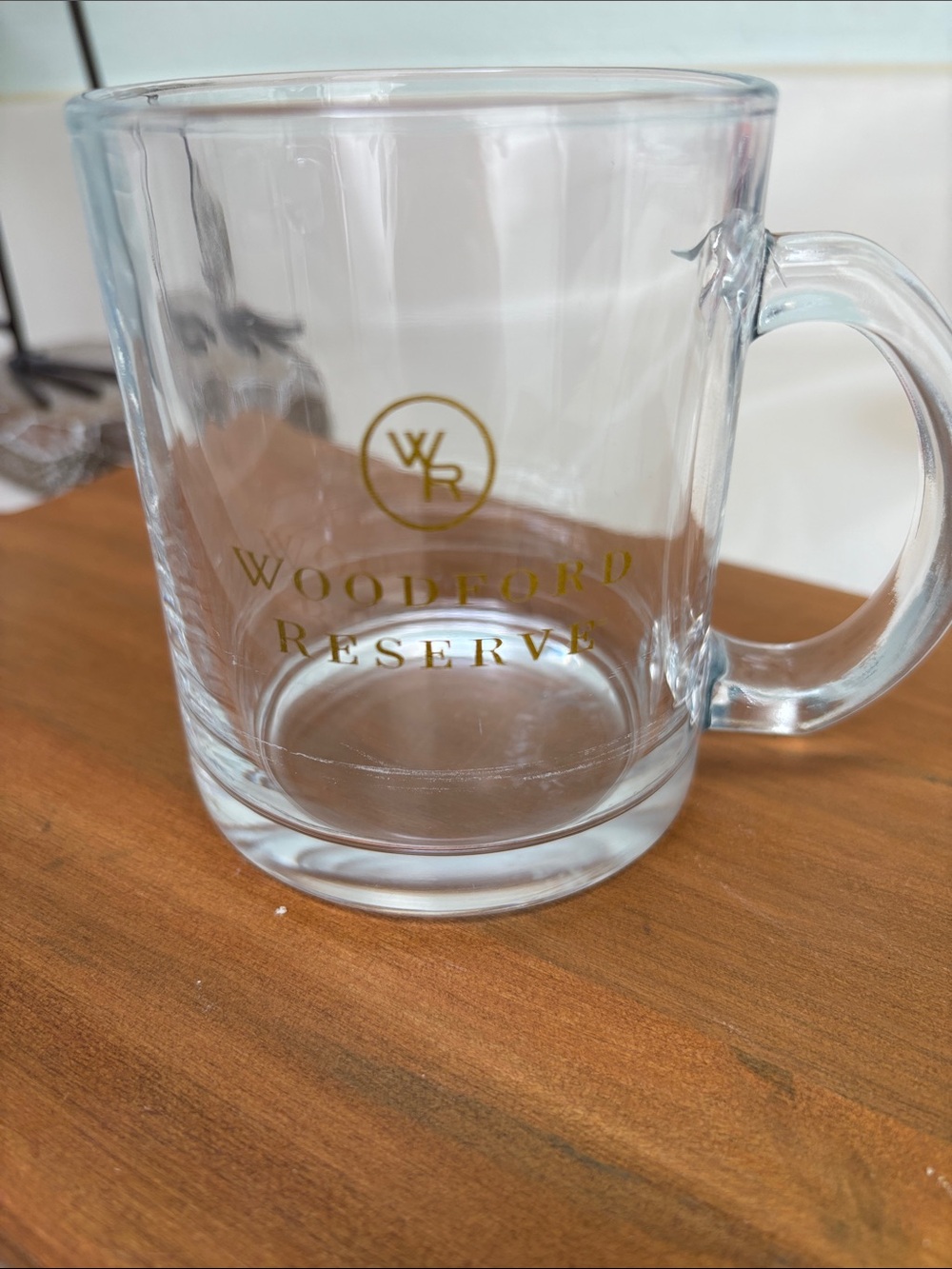 Woodford Reserve Clear Glass Mug with Gold Logo